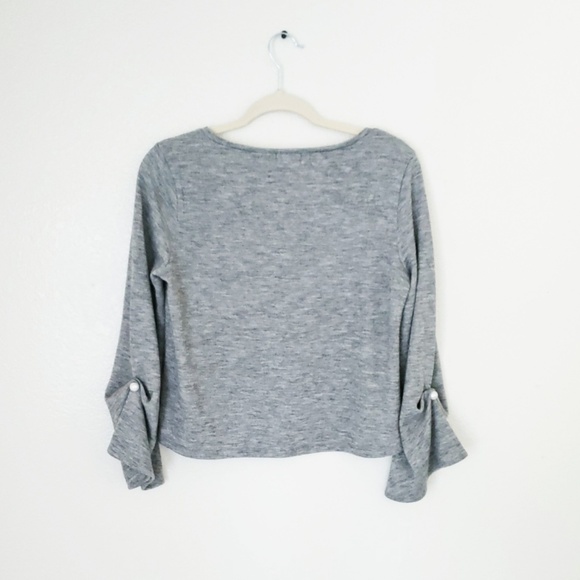 Leith Grey Pearl Bell Sleeve Sweater - Picture 6 of 8